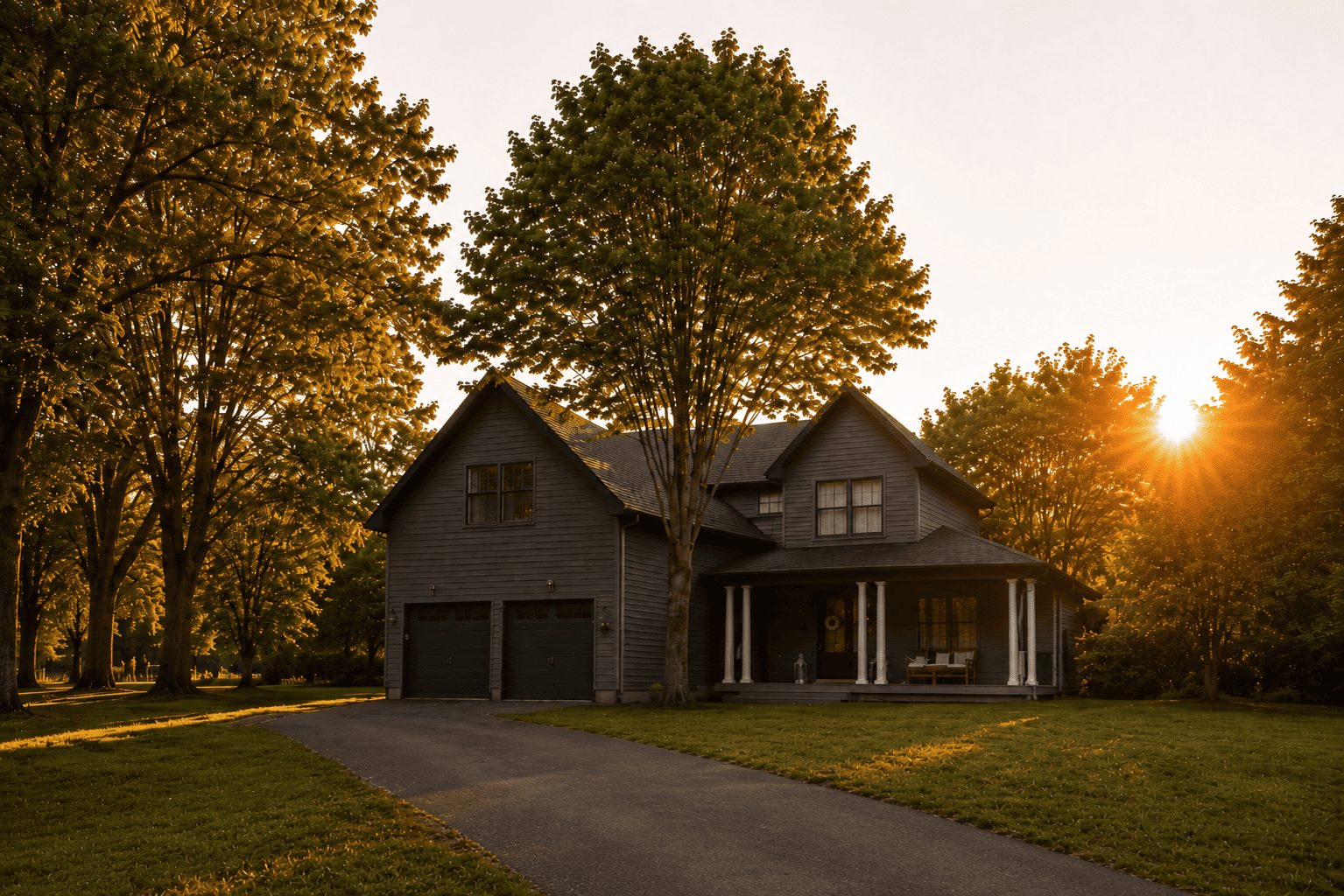 Aerie Preserve Luxury Homes in Hudson Valley at Sunset